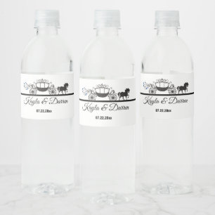 Elegant Horse and Buggy Wedding Waterfles Etiket