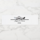 Elegant Horse and Buggy Wedding Waterfles Etiket (Enkel label)