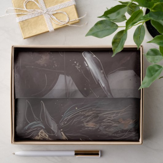 Elegant Horse Art Abstract Ink Tissuepapier (Geschenk)