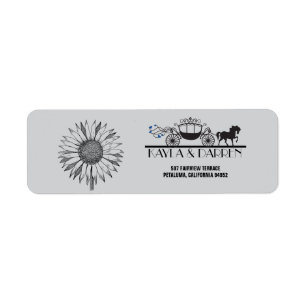 Elegant Horse & Buggy Return Address Etiket