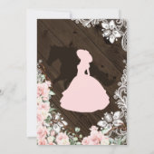 Elegant Horse Crest Rustic Pink Charro Quinceanera Kaart (Achterkant)