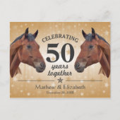 Elegant Horse Custom Gold 50e bruiloft Jubileum Briefkaart (Voorkant)