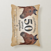 Elegant Horse Custom Gold 50th Wedding Jubileum Decoratief Kussen (Voorkant(Verticaal))