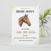 Elegant Horse Derby Party Invitation (Staand voorkant)