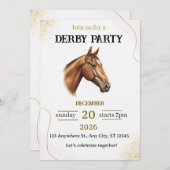 Elegant Horse Derby Party Invitation (Voorkant / Achterkant)