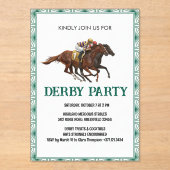 Elegant Horse Derby Party Invitation Acryl Uitnodigingen (Voorkant)