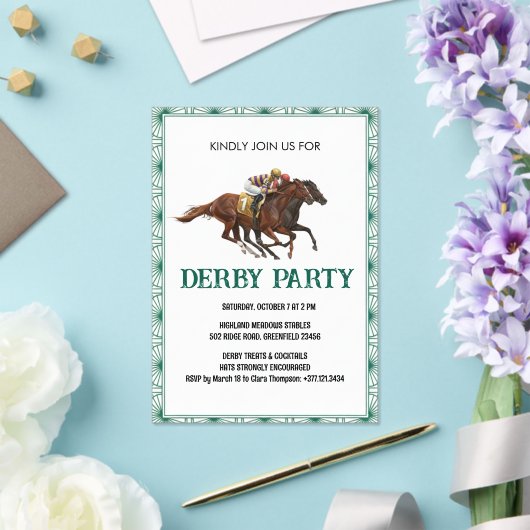 Elegant Horse Derby Party Invitation Acryl Uitnodigingen (Insitu (Huwelijk))