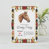 Elegant Horse Derby Party Invitation Kaart (Staand voorkant)