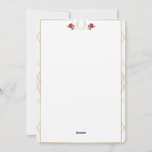 Elegant Horse Derby Party Invitation Kaart (Achterkant)