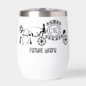 Elegant Horse Drawn Wedding Wagon Monogram (Voorkant)