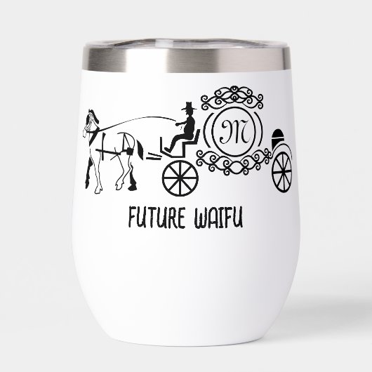 Elegant Horse Drawn Wedding Wagon Monogram (Achterkant)