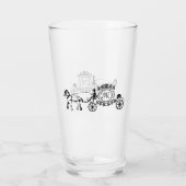 Elegant Horse Drawn Wedding Wagon Monogram Glas (Achterkant)