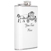 Elegant Horse Drawn Wedding Wagon Monogram Heupfles (Rechts)