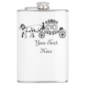 Elegant Horse Drawn Wedding Wagon Monogram Heupfles (Voorkant)
