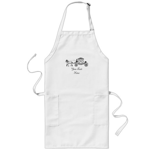 Elegant Horse Drawn Wedding Wagon Monogram Lang Schort (Voorkant)