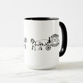 Elegant Horse Drawn Wedding Wagon Monogram Mok (Voorkant rechts)