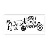 Elegant Horse Drawn Wedding Wagon Monogram Rubberstempel (Afrduk)