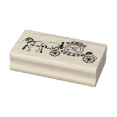 Elegant Horse Drawn Wedding Wagon Monogram Rubberstempel (Stempel)
