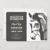 Elegant Horse Equestrian Afstuderen Uitnodiging (Voorkant)