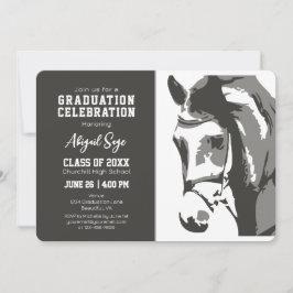 Elegant Horse Equestrian Afstuderen Uitnodiging