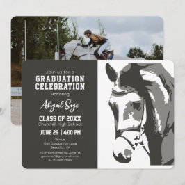 Elegant Horse Equestrian Afstuderen Uitnodiging