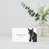 Elegant Horse Head Black White Visitekaartje (Staand voorkant)