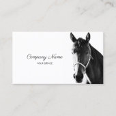 Elegant Horse Head Black White Visitekaartje (Voorkant)
