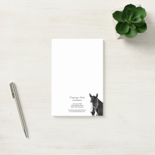 Elegant Horse Head BW Personeelszaken Post-it® Notes (Kantoor)