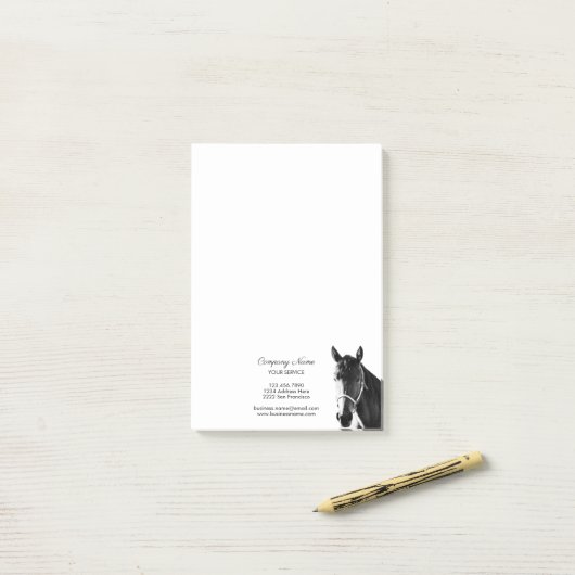 Elegant Horse Head BW Personeelszaken Post-it® Notes (Op bureau)