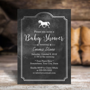 Elegant Horse  Lijst Baby shower Kaart