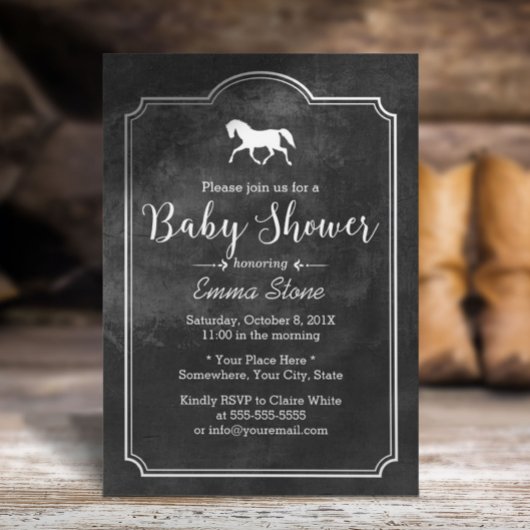 Elegant Horse  Lijst Baby shower Kaart