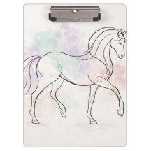 Elegant Horse Line Art Pastel Illustration