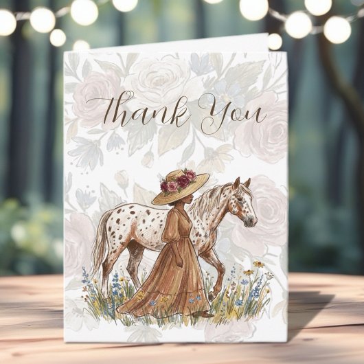 Elegant Horse Lover Birthday Bedankkaart