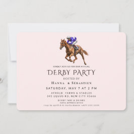 Elegant Horse Racing Garden Party Invitation Kaart