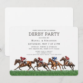 Elegant Horse Racing Garden Party Invitation Kaart