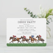 Elegant Horse Racing Garden Party Invitation Kaart (Staand voorkant)