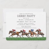 Elegant Horse Racing Garden Party Invitation Kaart (Voorkant)