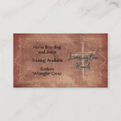 Elegant Horse Ranch Western Cross Logo QR Code Visitekaartje (Voorkant)