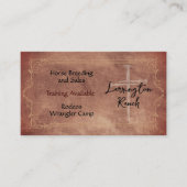 Elegant Horse Ranch Western Cross Logo QR Code Visitekaartje (Voorkant)