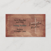 Elegant Horse Ranch Western Cross QR Code Business Visitekaartje (Voorkant)