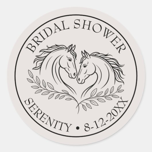 Elegant Horse Rustic Country Elegant Vrijgezellenf Ronde Sticker (Voorkant)