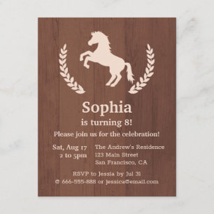 Elegant Horse Silhouette Birthday Party Kaart
