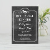 Elegant Horse Wedding Rehearsal Dinner Kaart (Staand voorkant)