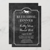 Elegant Horse Wedding Rehearsal Dinner Kaart (Voorkant / Achterkant)