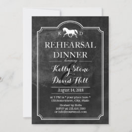 Elegant Horse Wedding Rehearsal Dinner Kaart