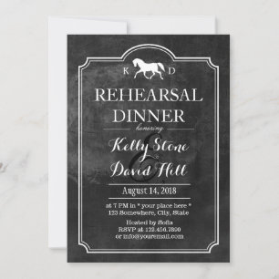 Elegant Horse Wedding Rehearsal Dinner Kaart