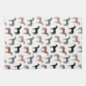 Elegant Horses Brown, Black and Grey Pattern Theedoek (Horizontaal)