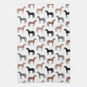 Elegant Horses Brown, Black and Grey Pattern Theedoek (Verticaal)