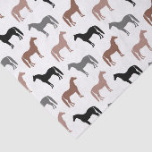 Elegant Horses Brown, Black and Grey Pattern Tissuepapier (Detail)