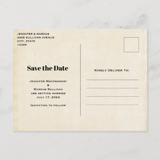 Elegant Horses Western Boho Wedding Save the Date Uitnodiging Briefkaart (Achterkant)